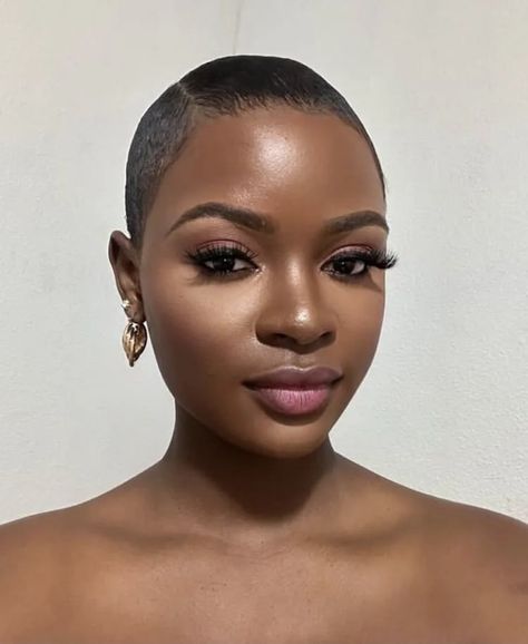 Slick Down Pixie Black Women, Short Natural Haircut For Black Women, Brown Short Hair Black Women, Black Women Buzzcut, Natural Pixie Haircut Black Women, Brush Cut For Black Women, Short Hair Styles For Black Women, Short Hairstyle For Black Women, Buzz Cut Black Women