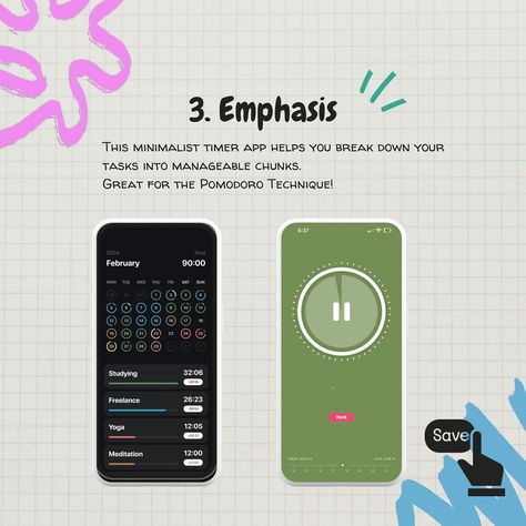 🔥 Need to boost your focus and reduce distractions? These cozy timer apps are here to help! 🕰️✨ Check out our top picks: 1️⃣ **Focus Traveller** - Take your focus on a journey with a fun travel-themed interface. Perfect for staying motivated and on task! 🌍✈️ 2️⃣ **DTD Sounds** - Immerse yourself in calming background noises to create a peaceful work environment. Great for concentration! 🎧🌿 3️⃣ **Emphasis** - Break down tasks into manageable chunks with this minimalist timer app. Ideal for ... Focus App, Calming Backgrounds, Notion Aesthetic, Timer App, Iphone Tricks, Work Yoga, Staying Motivated, Pomodoro Technique, Productivity Apps