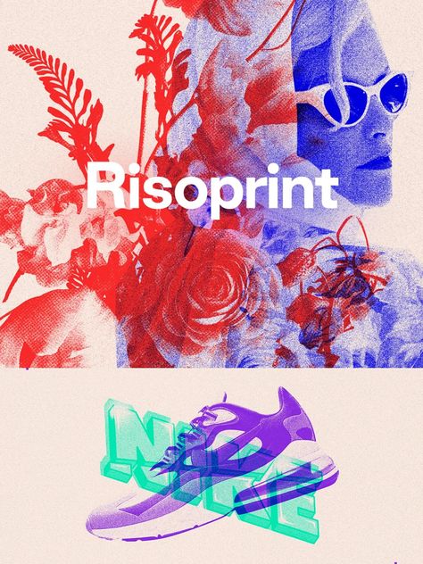 Risoprint is a super simple process that allows you to combine your own images with your choice of colors and grain intensity levels to achieve a realistic risograph overprint look. This download contains 1 highly customizable 300 DPI .PSD at 6000x6000px, and includes 3 different grain intensity levels and high-res, realistic textures. Screen Printing Graphic Design, Risograph Design, Risograph Poster, Grain Effect, Graphic Design Styles, Photoshop Design Ideas, Screen Print Poster, Money Design, Generative Design