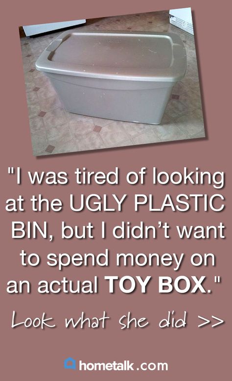 You won't believe what she did with this plastic bin! Toy Clutter, Plastic Bin, Diy Rangement, Diy Bricolage, Plastic Storage Bins, Plastic Bins, Toy Rooms, Toy Box, Storage Bin