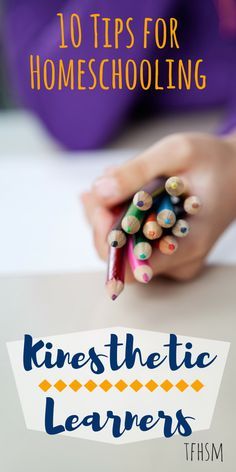 10 Tips for Homeschooling Kinesthetic Learners.  Many of these tips would work great in a special education classroom as well.  Great info as many of our special learners do well with hands on activities.  Read more at:  http://www.tfhsm.com/2016/04/abcs-homeschool-k-kinesthetic-learners.html Kinesthetic Learning Activities, Kinesthetic Learning Style, Kinesthetic Learning, Homeschool Advice, Homeschooling Tips, Homeschool Inspiration, Homeschool Learning, Homeschool Help, Learning Style