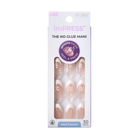 Fancy a new French NO GLUE Mani? Say “oui” to imPRESS Press-On French Manicure. With our new improved adhesive, these press-on nails are long-lasting with a secure hold that lasts for up to 7 days. Just peel, press & go! With Dual and Reverse Dual Injection Technology, imPRESS French Manicure collections provide flawless & enduring tips. The gel nails look & feel like your own nails. From classic French to modern French designs–imPRESS is always on trend. Modern French Design, Easy Manicure, Impress Nails, Nails Easy, Modern French, White Tip, Nails French, Manicure E Pedicure, Nail Accessories