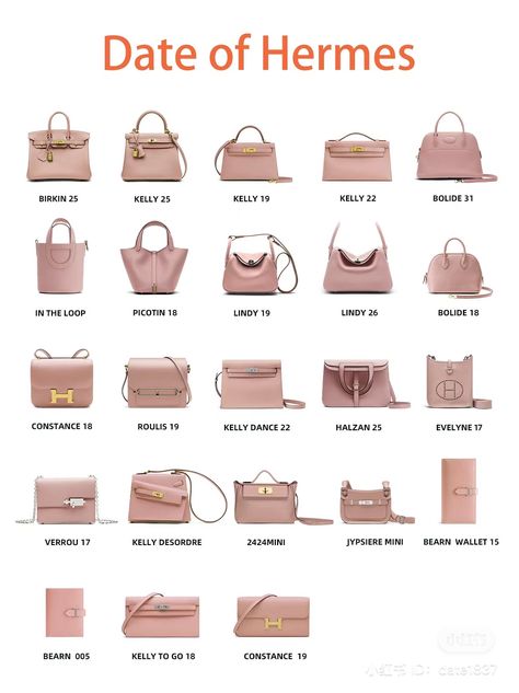 Hermes Bag Names, Hermes Bags Names List, Best Designer Bag, Bag Size Chart, Types Of Bags, Bag Types, Luxury Bag Brands, Types Of Handbags, Lux Fashion