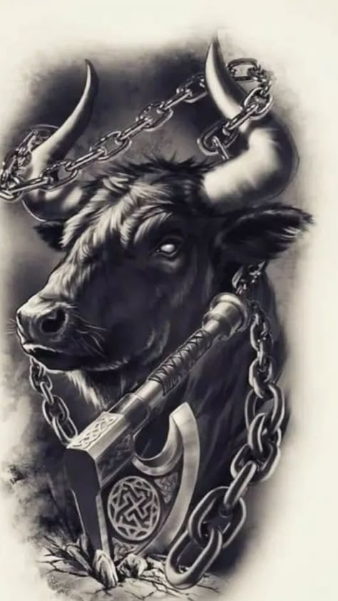 Ox Tattoo, Taurus Bull Tattoos, Herren Hand Tattoos, Bull Tattoo, Taurus Bull, Bull Tattoos, Taurus Tattoos, Bull Art, Aries Tattoo