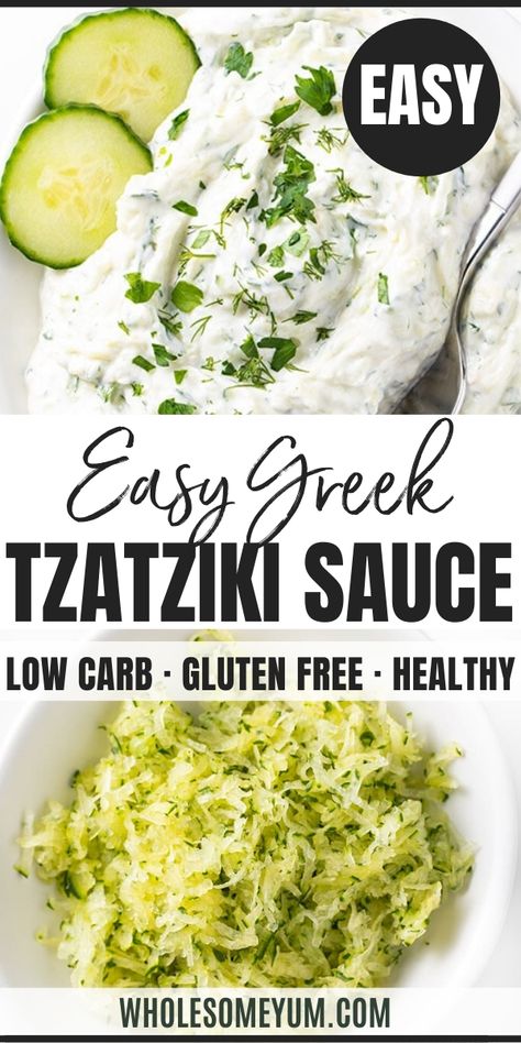 Bariatric Soups, Tzatziki Sauce Recipe Greek Yogurt, Recipe Tzatziki, Gyro Sauce, Make Tzatziki Sauce, Tzatziki Sauce Easy, Tzatziki Sauce Recipe Easy, Slow Cooker Mongolian Beef Recipe, Greek Tzatziki Sauce