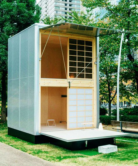 Muji Tiny Prefab Vacation House Design | Calling all city mice: Muji has released prototypes for three prefab houses designed with the weekend getaway in mind. #refinery29 http://www.refinery29.com/2015/11/97097/muji-prefab-vacation-home-design Muji Hut, Minimal Houses, Design Casa Piccola, Muji Home, Naoto Fukasawa, Prefab Cabins, Tokyo Design, A Small House, Micro House