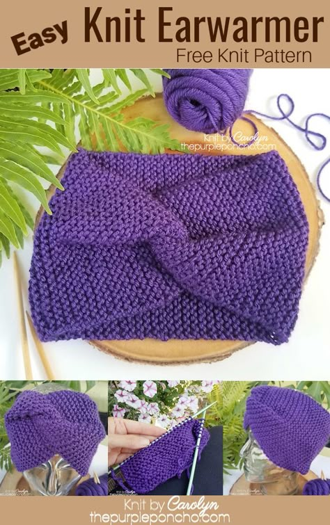 Crochet Bonnets, Earwarmer Knitting Patterns, Quick Knitting Projects, Free Knit Pattern, Knitted Headband Free Pattern, Knitting Projects Free, Small Knitting Projects, Stitch Ears, Head Warmer