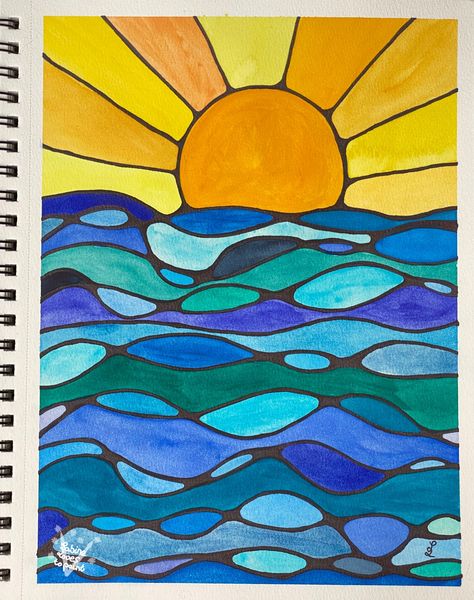 - Watercolour, black Posca Neurographic art inspired by Andrea Nelson Art Sharpie Watercolor Art, Ks2 Art Ideas, Easy Posca Art, Posca Art Doodle, Watercolour Projects, Art Sharpie, Andrea Nelson Art, Color Art Lessons, Easy Painting Projects