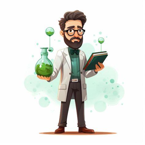 Scientist cartoon vector | Premium Vector #Freepik #vector #man #work #worker #science Cartoon Scientist, Scientist Cartoon, غلاف الكتاب, Minimalistic Art, 99 Design, Fun Website Design, 3d Cartoon, Card Banner, Poster Invitation