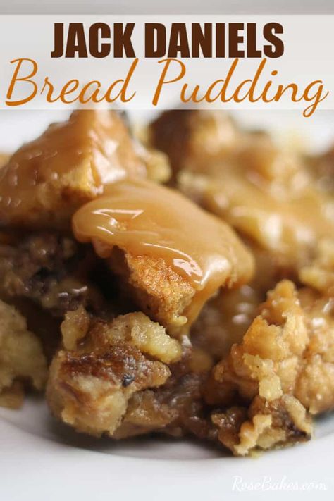 This Jack Daniels Bread Pudding is a classic southern bread pudding with an incredible Jack Daniels infused caramel sauce. It's pretty much the only bread pudding I’ll eat – in my opinion, it’s the best bread pudding recipe. #breadpudding #jackdaniels #jackdanielssauce #bread #pudding #dessert #caramel Sticky Bread Pudding, Georgia Special Cake Recipe, Jack Daniels Cake Recipe, Cooking With Jack Daniels, Jack Daniels Bread Pudding Recipe, Jack Daniels Desserts, Classic Southern Desserts, Bourbon Bread Pudding Recipe, Best Bread Pudding Recipe Old Fashion