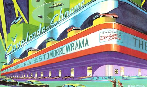 1972 ... tomorrow-rama | Flickr - Photo Sharing! Bruce McCall Nike Art, Science Fiction Movies, World Of Tomorrow, Space Pictures, Commercial Art, Vintage Space, Future City, Thought Process, Futurism