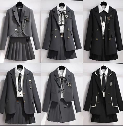 Uniform Outfits Ideas School, Uniform School Aesthetic, Korean School Uniform Outfits, Vampire School Uniform, Korean School Uniform Aesthetic, School Uniform Reference, Pretty School Uniforms, Fancy School Uniform, Korea School Uniform