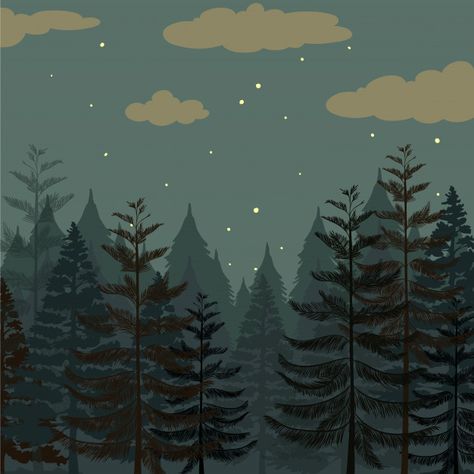 Pine forest at night time Free Vector | Free Vector #Freepik #vector #freenature #freesky #freeforest #freelandscape Forest At Night, Forest Drawing, Forest Silhouette, Night Illustration, Cocoppa Wallpaper, Forest Illustration, Night Forest, Watch Wallpaper, Apple Watch Wallpaper