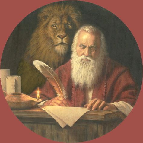 April 25: St Mark the Evangelist, a cousin of Barnabas, accompanied St. Paul on his first missionary journey and later went with him to Rome. He was a disciple of St. Peter whose teaching was the basis for Mark’s gospel... He is represented as a lion because of the words at the beginning of Mark’s gospel “A voice of one crying out in the desert” (Mark 1:3a).. The lion also has symbolized Christ, the Resurrection, courage, fortitude, and kingliness. St Mathew, St Mark The Evangelist, Mark The Evangelist, Saint Mark, Patron Saints, Classic Art, Gallery Wrap Canvas, Lion Sculpture, Framed Art