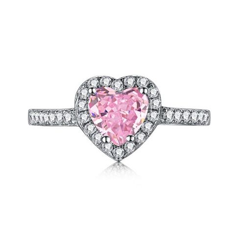 RINGS from Glazd Jewels Versailles Ring, Sapphire Heart Ring, Pink Heart Ring, Pink Rings, Pink Heart Rings, Cute Promise Rings, Rings Pink, Pandora Pink, Heart Rings