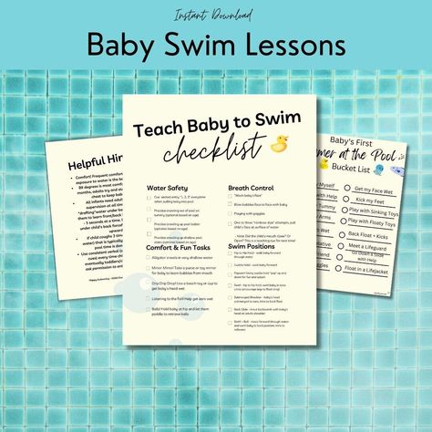 Warm Up For Kids, Teach Baby To Swim, Swimming Lesson Plans, Infant Swimming, Baby Swimming Lessons, Safety Topics, Baby Book Pages, Swim Instructor, Pool Activities