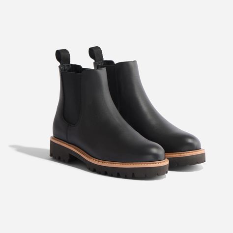 Go-To Lug Chelsea Boot Black | Nisolo Boots Fall Ankle, Mule Sneakers, Old Shoes, Black Chelsea Boots, Sneaker Heels, Chelsea Boot, Winter Casual, Leather Care, Slip On Sneakers