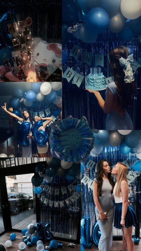 blue themed birthday party Blue Themed Birthday Party, Blue Themed Birthday, 16 Party Ideas, Sweet 16 Party Ideas, Party Ideas Themes, Mary Birthday, Blue Sweet 16, Super Sweet 16, Seventeenth Birthday