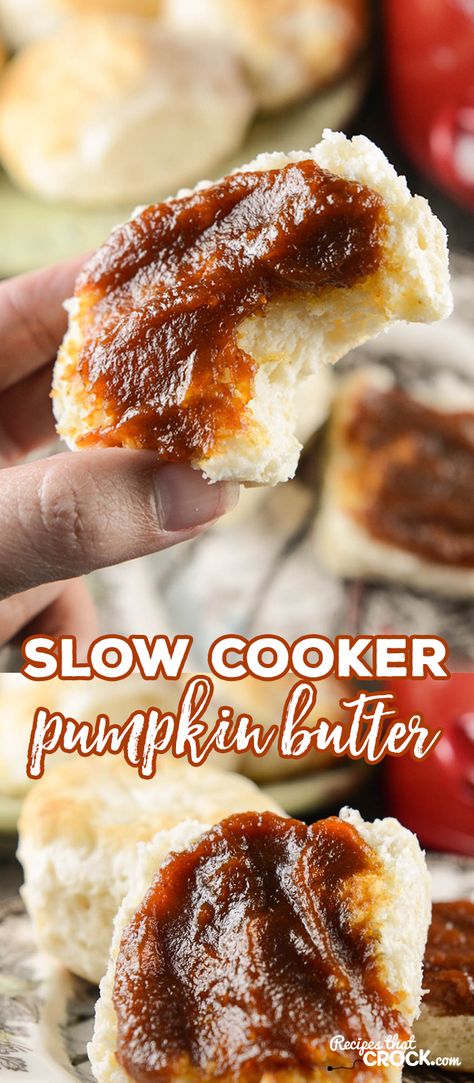 Slow Cooker Pumpkin Butter- This recipe is so dangerously easy! Slow Cooker Pumpkin Butter, Crock Pot Pumpkin, Best Fall Recipes, Pumpkin Butter Recipe, Pumpkin Crockpot, Dessert Pumpkin, Pumpkin Recipes Easy, Slow Cooker Pumpkin, Fall Desserts Easy