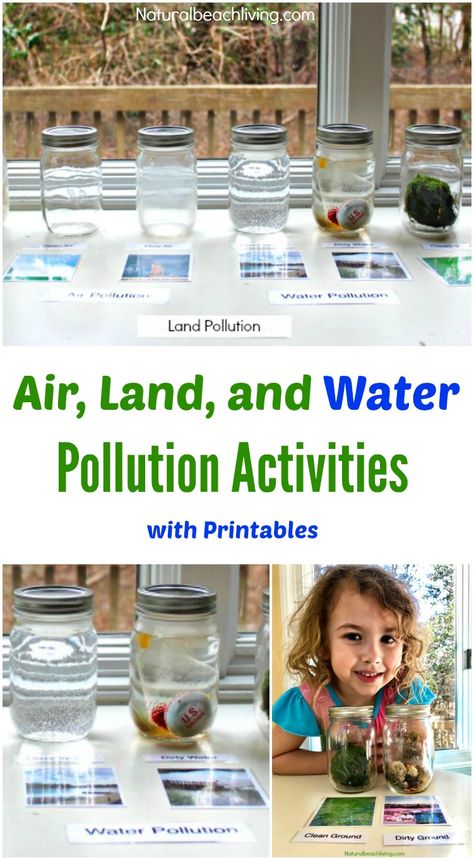 Teaching Kids About Pollution, Air, Land, & Water Pollution Activities, Printables, Earth Day Activities & Earth Day Ideas, Montessori, Reggio, Perfect! Water Pollution Activities, Earth Day Ideas, Pollution Activities, Ochrana Prírody, Permainan Kerjasama Tim, Conservation Activities, Earth Week, Earth Day Crafts, Earth Day Activities