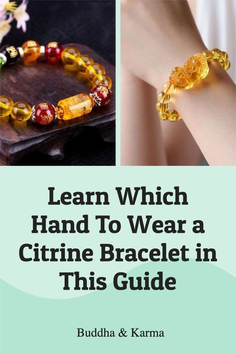 Crystals To Wear On Right Hand, Citrine Crystal Bracelets, Citrine Bracelet Beads, How To Wear Crystal Bracelets, Natural Stone Jewelry Diy, Crystal Bracelet Ideas, Natural Stone Earrings Handmade, Citrine Crystal Meaning, Crystal Journal