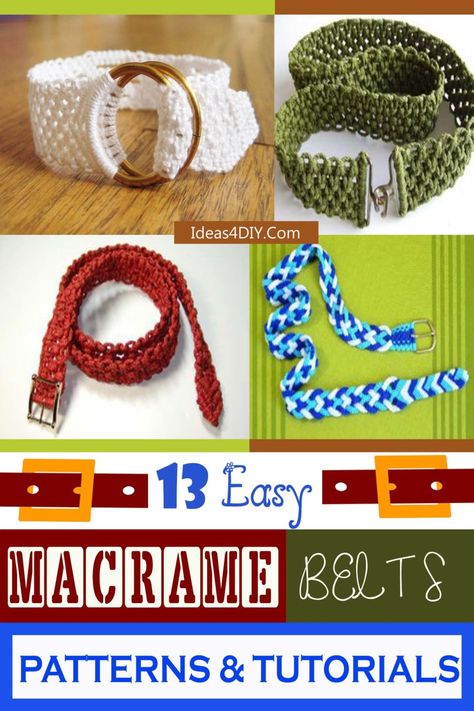 Easy Macrame Belt Patterns & Tutorials Macrame Belt Tutorial, Macrame Belts, Celtic Knot Tutorial, Belt Patterns, Macrame Hanging Basket, Belt Tutorial, Paracord Patterns, Macrame Belt, Paracord Projects Diy