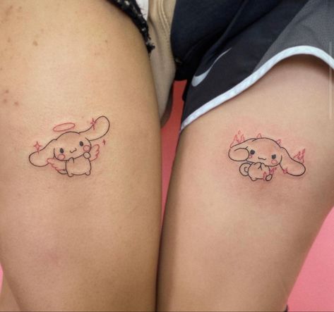 Tattoos Between Breast, Dr Tattoo, Tattoos Colorful, Soft Tattoo, Maching Tattoos, Luck Tattoo, Hello Kitty Tattoos, Kawaii Tattoo, Cute Little Tattoos