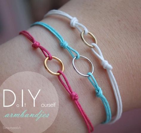 Diy Armband, Diy Bracelets Tutorials, Bracelet Fil, Diy Jewlery, Pulseras Diy, Pola Gelang, Hippie Bracelets, Diy Bracelets Easy, Gelang Manik