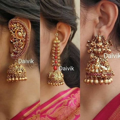 South Indian jewellery Temple Jewellery Earrings, Indian Wedding Jewelry Sets, Indian Bridal Jewelry Sets, Antique Jewellery Designs, Gold Necklace Indian Bridal Jewelry, Indian Jewellery Design Earrings, Antique Jewelry Indian, Wedding Jewellery Collection, Bridal Fashion Jewelry