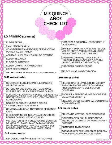 Quince Checklist, Quinceanera Planning Checklist, Quinceanera Checklist, Sweet 15 Party Ideas, Quinceanera Pink, Planning List, Quinceanera Planning, Quinceanera Themes, Quince Ideas