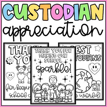 Custodian Appreciation Thank You Coloring Pages & Writing- School Janitors Janitor Thank You Cards, Custodian Appreciation Gifts Free Printable, Appreciation Gifts For Janitors, Thank You Custodian, It Appreciation Day, Janitor Appreciation Poster, Custodian Gift Ideas, Thank You Custodian Free Printable, Happy Custodian Appreciation Day