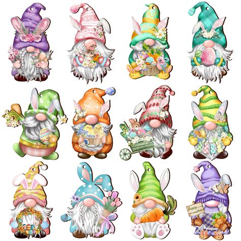 Wood Hanging Decor, Spring Tree Decorations, Decor For Easter, Spring Party Decorations, Craft Easter, Paper Bunny, Ornaments Wood, Easter Gnome, Hanging Craft