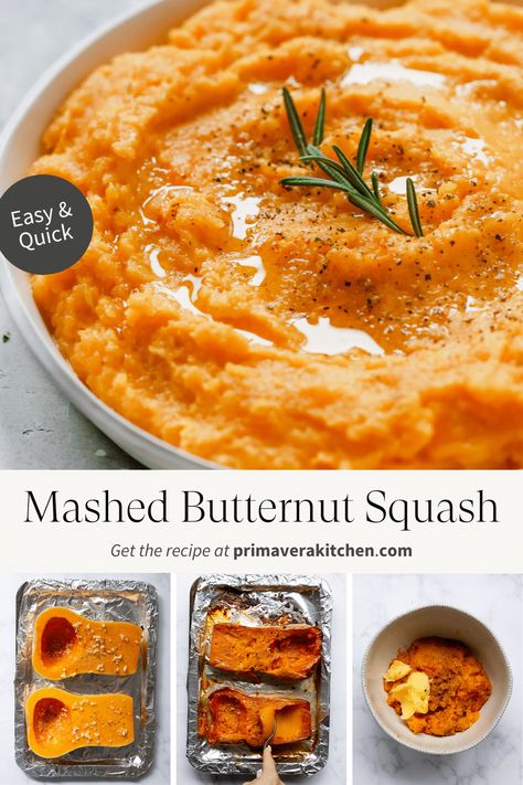 Mashed Butternut Squash is a delicious, rich, and healthy mash made with roasted butternut squash, garlic, and cayenne pepper. It’s a side worth sharing for the autumn season. #mashedbutternutsquash #butternutsquashrecipe Butternut Mash Recipe, Butternut Squash Seasoning, Mashed Squash Recipes, Mashed Butternut Squash Recipes, Butternut Squash Mashed, Butternut Mash, Mashed Squash, Mashed Butternut Squash, Butternut Squash Recipes