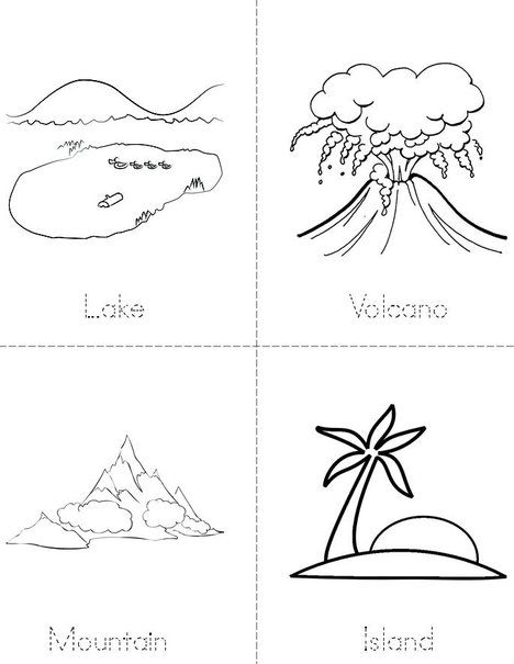 My Landforms Book from TwistyNoodle.com Landforms Worksheet, Landforms Activities, Landform Projects, Labeling Kindergarten, Land Form, Land Forms, Worksheet For Kindergarten, Hand Lettering Worksheet, Twisty Noodle