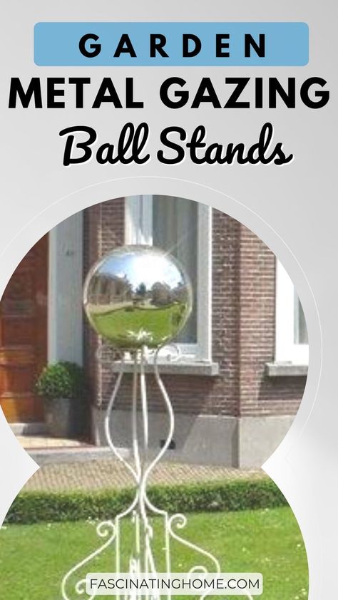 The stand you choose for your garden gazing ball is nearly as important as the ball itself. Gazing ball stands come in a wide variety of shapes, sizes, materials, and colors. See the latest styles. #gazingballstand #gardenballstand #gardengazingballstands Gazing Ball Stands, Gazing Balls, Garden Balls, Gazing Ball, Whimsical Garden, Decorative Metal, Patio Ideas, Stand Tall, Patio Decor