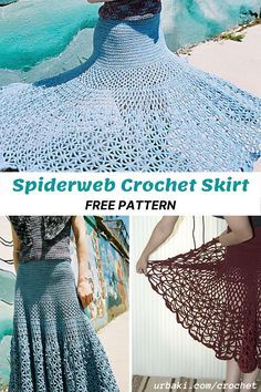 Spiderweb Skirt, Skirt Pattern Free, Crochet Dress Pattern Free, Crochet Skirt Pattern, Crochet Bottoms, Crochet Skirts, Crochet Style, Crochet Dresses, Crochet Maxi