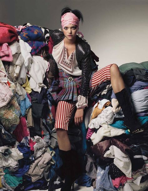 Is The Growth Of Resale Really Linked To Sustainability? | British Vogue Sustainable Fashion Photography, Pile Of Clothes, Ropa Upcycling, Resale Clothing, Gemma Ward, Recycled Fashion, Fashion Revolution, A Penny, Fashion Project