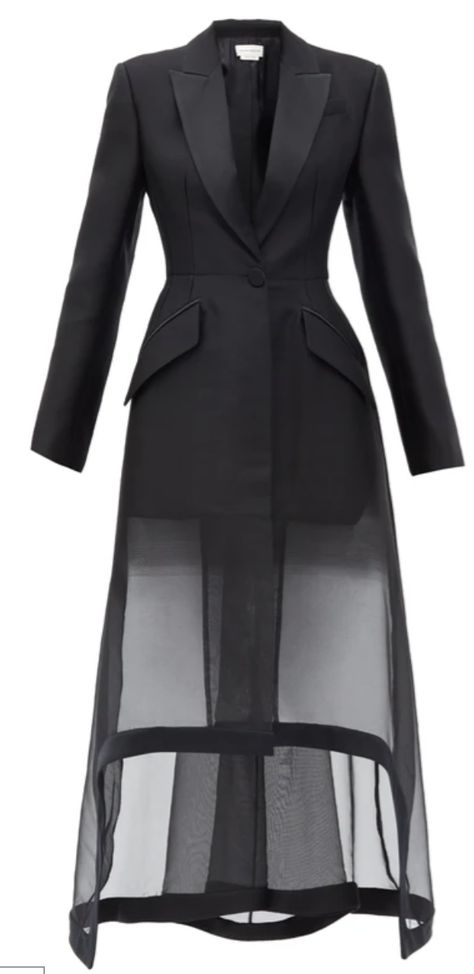 ALEXANDER MCQUEEN Sheer-hem single-breasted organza coat $6,190 Organza Coat, Savile Row, Coat Design, Clothing Hacks, Apparel Design, Fancy Dresses, Classy Outfits, Single Breasted, Chic Outfits