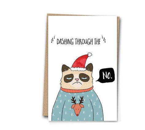 Funny Christmas Cards Diy, Rude Christmas Cards, Grumpy Cat Christmas, Christmas Greetings Quotes, Christmas Humor Ecards, Christmas Puns, Funny Greetings, Navidad Diy, Funny Christmas Gifts