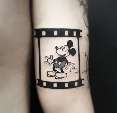 Mickey Mouse Sketch Tattoo, Mickey Mouse Tattoo For Men, Disney Patchwork Tattoo, Hidden Mickey Tattoo, Mickey Mouse Tattoo Ideas, Minnie Tattoo, Mickey Tattoo, Memorial Tattoo Quotes, Camping Tattoo