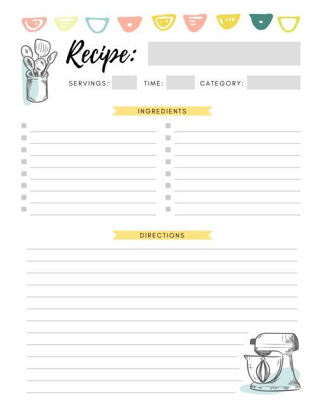 Recipe Binder Printables Free, Recipe Binder Printables, Recipe Book Printables, Diy Recipe Binder, Printable Recipe Page, Craft Ideas For Beginners, Binder Printables Free, Scrapbook Recipe Book, Recipe Book Covers