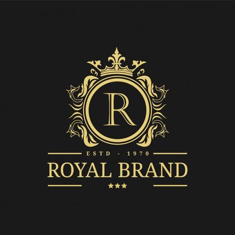 Royal logo design template vector illust... | Premium Vector #Freepik #vector #logo #flower #vintage #floral Wb Logo Design, Royal Logo Design, Logo Luxe, Luxe Logo, Royal Logo, Logo Design Set, Luxury Logo Design, Crown Logo, Unique Logo Design