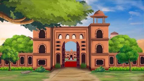 2d animation cartoon castle background i... | Premium Photo #Freepik #photo #house #home #sky #architecture Background Cartoon Cute, Palace Cartoon Background, 2d Cartoon Background, Cartoon House Animation, Cartoon Home Background, Cartoon Background Images, Indian Castle, King Palace, 2d Background