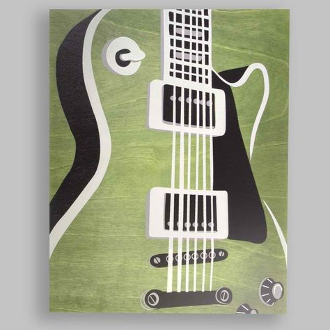 Electric guitar painting How To Start Painting, Music Art Painting, Inspirational Drawings, Art Sherpa, Guitar Painting, Painting Ideas For Beginners, Canvas For Beginners, Easy Canvas Painting, Musical Art