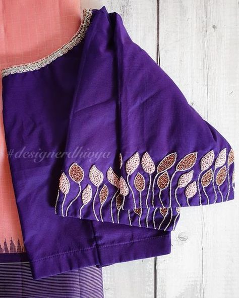 Designer Dhivya (@designerdhivya) • Instagram photos and videos Purple Blouse Designs, Blouse Neck Patterns, Model Blouse, Cotton Saree Blouse Designs, Maggam Work Designs, Latest Model Blouse Designs, Traditional Blouse Designs, Cutwork Blouse Designs, Blouse Embroidery