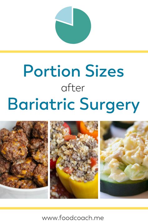 Wondering what the portion size of a recipe is right for you after bariatric surgery? It's hard to know! Every program differs and recipes online can be hard to understand. Find out more how we do it on foodcoach.me #weightlossurgery #portions #gastricsleeve #gastricbypass #wls #rny #vsg Sleeve Surgery Diet, Rny Recipes, Bariatric Recipes Sleeve Liquid Diet, High Protein Bariatric Recipes, Bariatric Recipes Sleeve, Gastric Bypass Recipes, Vsg Recipes, Wls Recipes, Bariatric Friendly Recipes