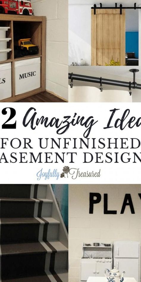 #homedecor #basementguide #basementrenovation #basementideas Unfinished Basement Rec Room, Unfinished Basement Design, Wallpaper For Cinderblock, Unfinished Basement Game Room Ideas, How To Make A Unfinished Basement Look Nice, Basement Remodel Diy Inexpensive, Cheap Diy Basement Makeover, Organizing Basement Unfinished, Diy Basement Wall Ideas