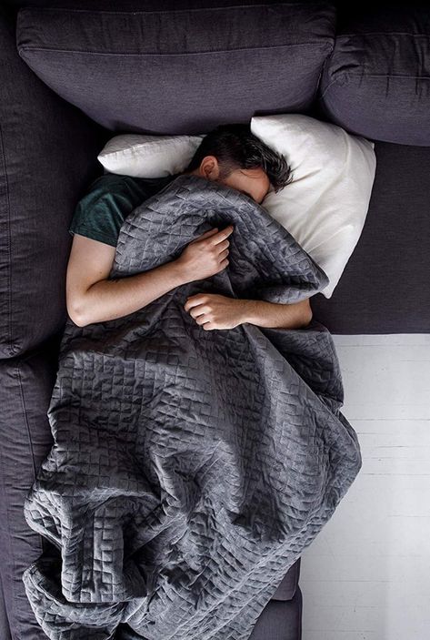 The Weighted Blanket That Went Viral Is on Sale For Cyber Monday — Get It on Amazon! Gravity Blanket, Sleeping Man, Sleeping Boy, How To Sleep Faster, Popsugar Fitness, Sleeping In Bed, Sleeping Habits, Healthy Sleep, Bedtime Routine