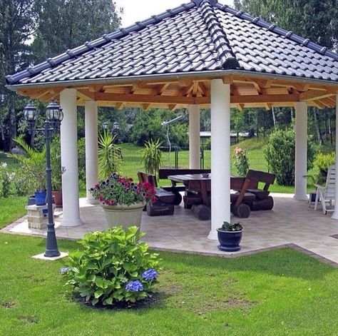 Arsitektur Art Deco, House Ranch, Outdoor Patio Designs, Outdoor Pavilion, Backyard Gazebo, Backyard Pavilion, Garden Gazebo, Patio Gazebo, Outdoor Decor Backyard