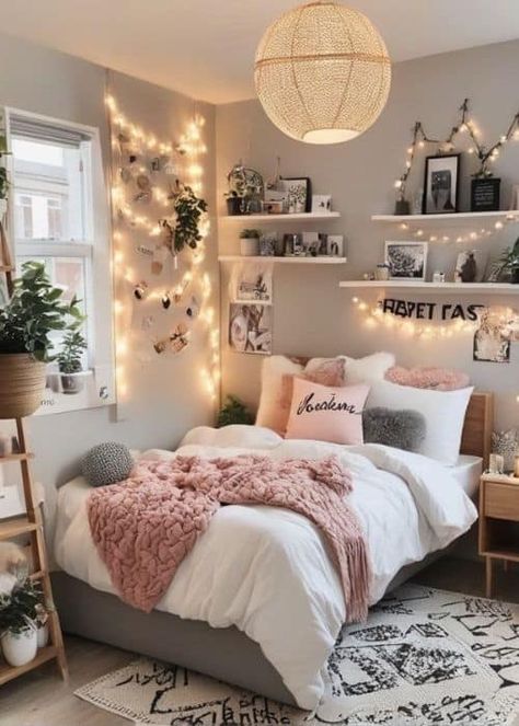 Dream Bedroom Inspiration, Luxury Room Bedroom, Preppy Room Decor, Redecorate Bedroom, Cozy Room Decor, Teen Bedroom Decor, Room Makeover Bedroom, Room Makeover Inspiration, Cozy Room